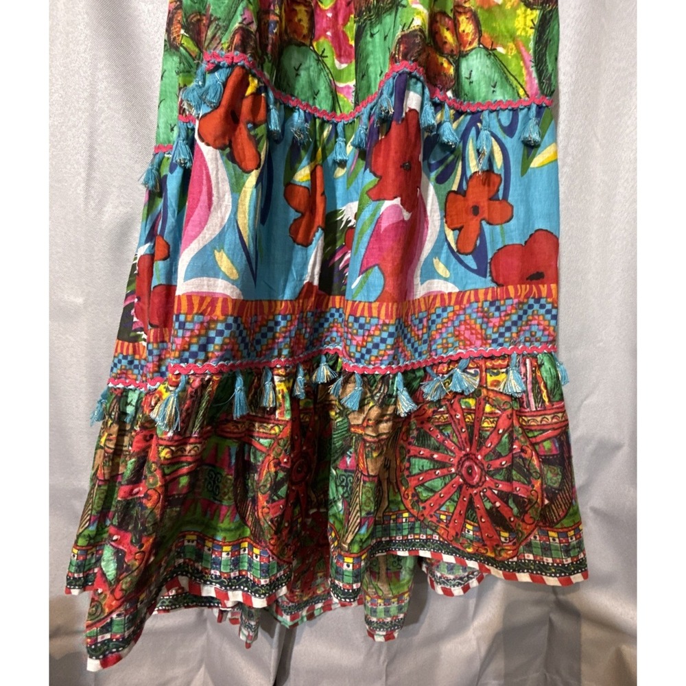 NWT Antica Sartoria Giacomo Cinque Frida Kahlo Boho Maxi Dress Halter Open Back - Picture 4 of 9